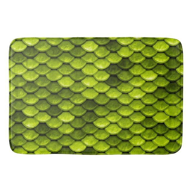 Iridescent Green Glitter Mermaid Fish Scales Bath Mat (Front)
