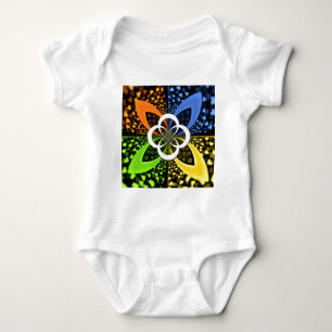 Iridescent Hearts Seamless Polka Dot Abstract Art  Baby Bodysuit