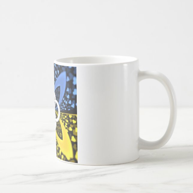 Iridescent Hearts Seamless Polka Dot Abstract Art  Coffee Mug (Right)
