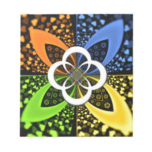 Iridescent Hearts Seamless Polka Dot Abstract Art Notepad