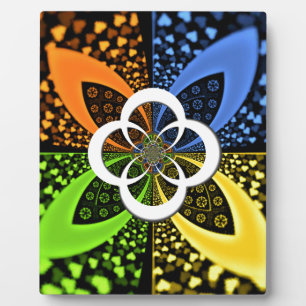Iridescent Hearts Seamless Polka Dot Abstract Art Plaque