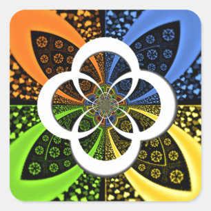 Iridescent Hearts Seamless Polka Dot Abstract Art  Square Sticker