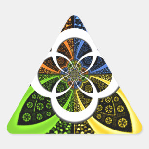 Iridescent Hearts Seamless Polka Dot Abstract Art  Triangle Sticker