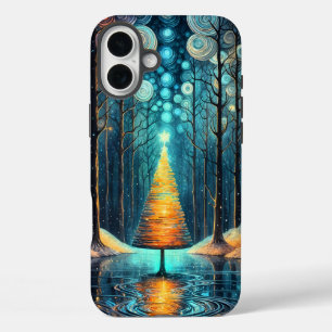 Iridescent Holiday Dream 🎄 Glowing Christmas Tree iPhone 16 Plus Case