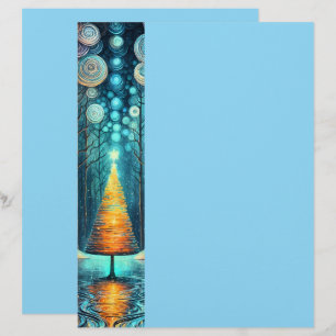 Iridescent Holiday Dream 🎄 Glowing Christmas Tree Custom Letterhead