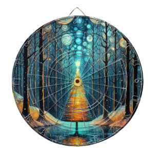 Iridescent Holiday Dream 🎄 Glowing Christmas Tree Dartboard