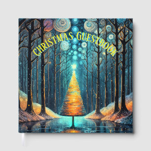 Iridescent Holiday Dream 🎄 Glowing Christmas Tree Guest Book