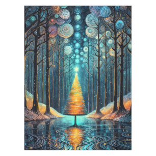 Iridescent Holiday Dream 🎄 Glowing Christmas Tree Tablecloth