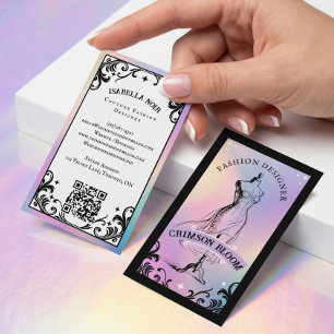 Iridescent Holographic Beauty Couture Fashion  Business Card