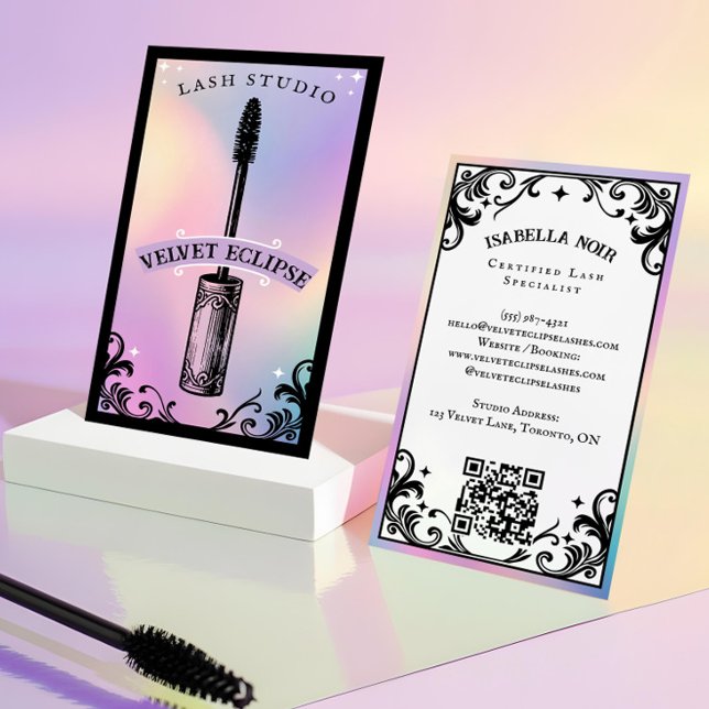 Iridescent holographic Beauty Lash Salon Luxury Business Card (Iridescent holographic Beauty Lash Salon Luxury Business Card)