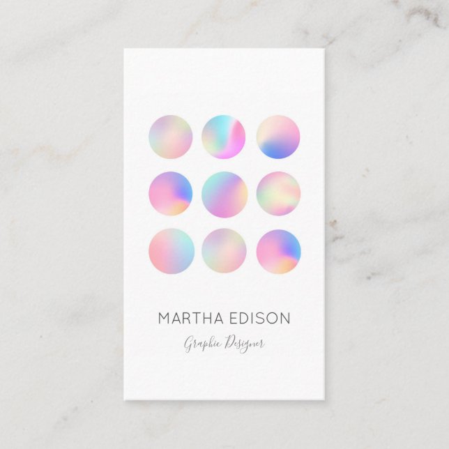 Iridescent Holographic Design Business Card (Front)