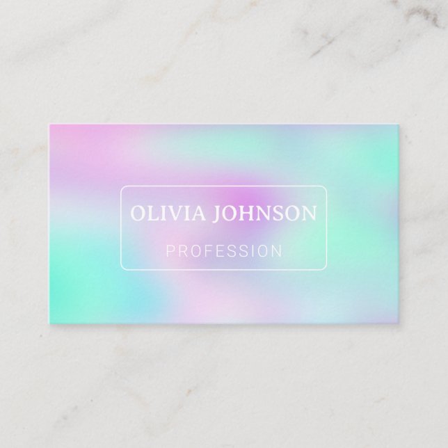 Iridescent Holographic Gradient Business Card (Front)