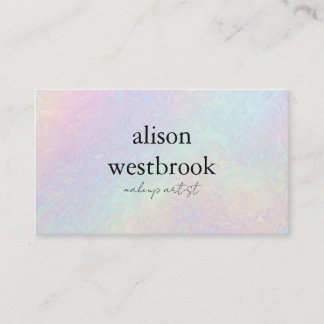 Iridescent Holographic Hair and Beauty Salon Business Card