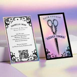 Iridescent holographic Hair Stylist Beauty Salon Business Card