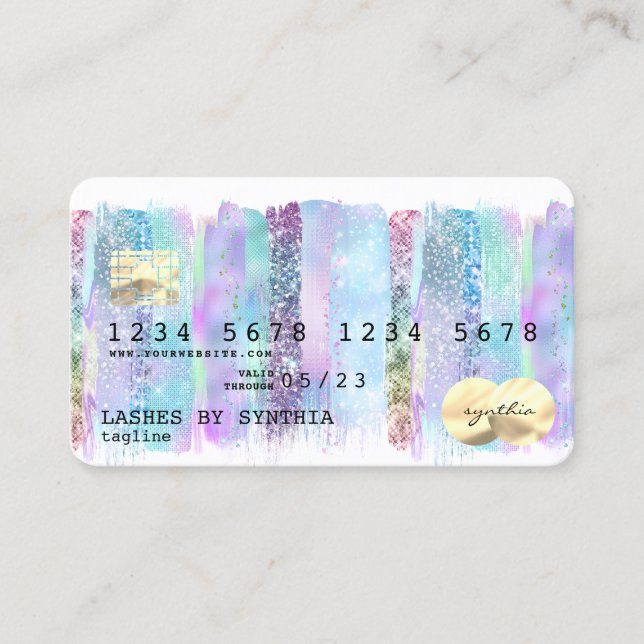 iridescent holographic Modern Credit Card (Front)