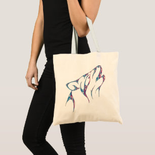 Iridescent Howling Wolf Spirit Animal Tote Bag