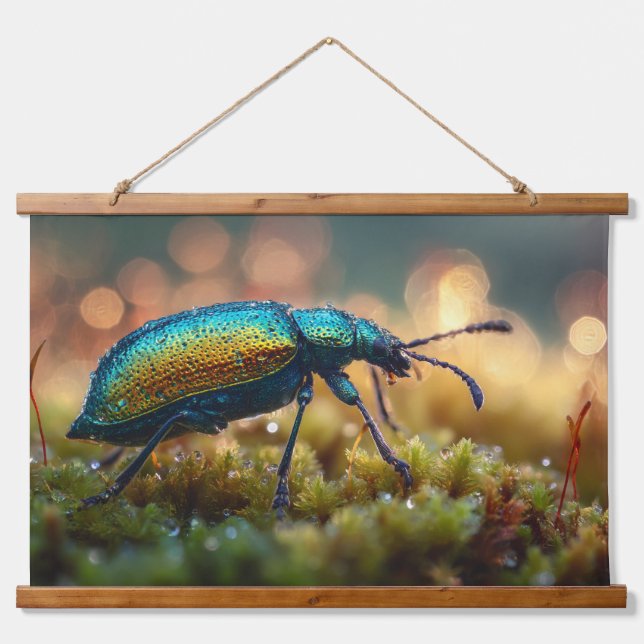 Iridescent Jewel Beetle Enchanted Forest Wall Art (Front)