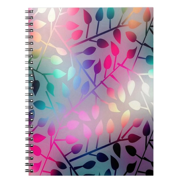 Iridescent Leaves Spiral Notebook (Front)