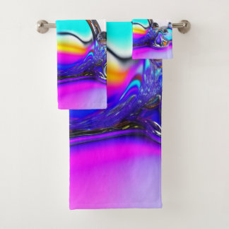 Iridescent Liquid Bath Towel Set