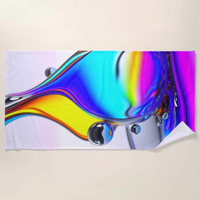 Iridescent Liquid Beach Towel (Front)