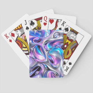 Iridescent Liquid Chrome Phone Case Playing Cards