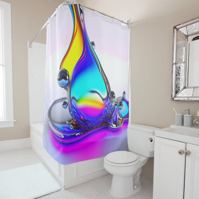 Iridescent Liquid Shower Curtain (In Situ)