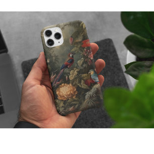 Iridescent Macaw & Golden Peony Naturalist Art Case-Mate iPhone Case