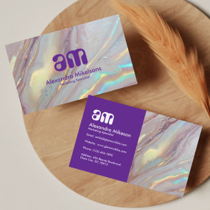 Iridescent Marble Luxury Branding Business Card