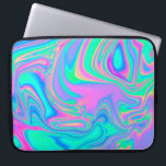 Iridescent marbled holographic texture in vibrant  laptop sleeve<br><div class="desc">Iridescent marbled holographic texture in vibrant neon and pastel colours. Trippy and distorted image with light diffraction effect in psychedelic 80s-90s vaporwave style.</div>