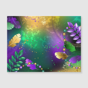 Iridescent mardi gras background with beads