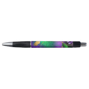 Iridescent mardi gras background with beads