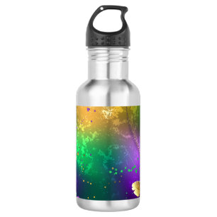 Iridescent mardi gras background with beads 532 ml water bottle