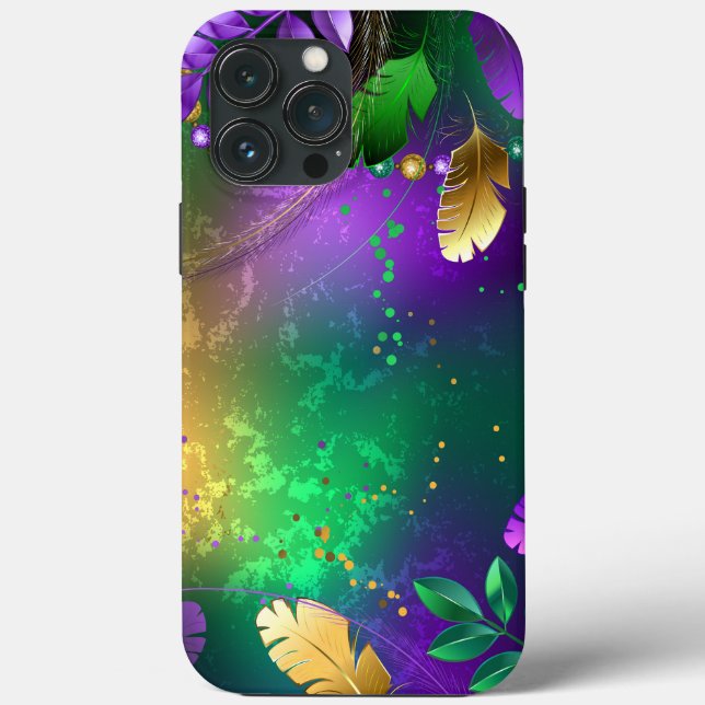 Iridescent mardi gras background with beads Case-Mate iPhone case (Back)