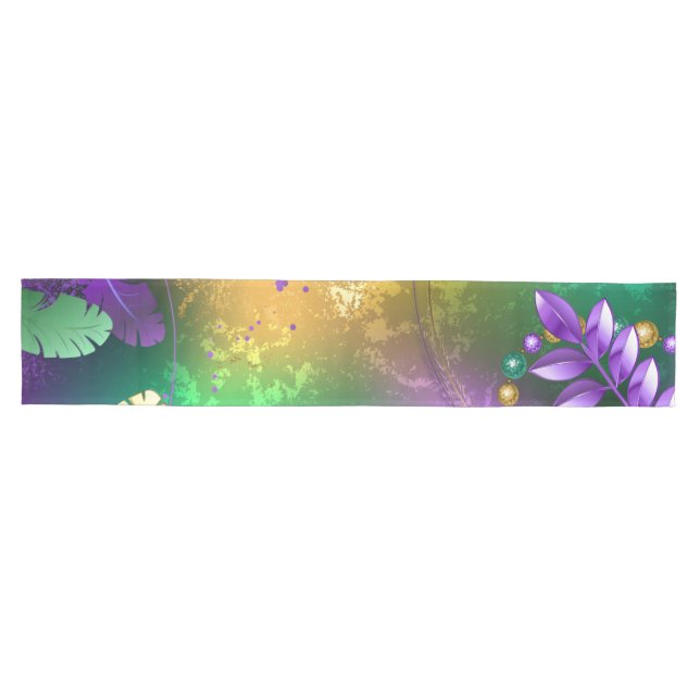Iridescent mardi gras background with beads medium table runner (Horizontal)