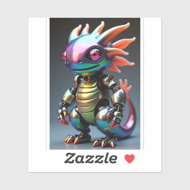 Iridescent Mecha Dragon Cyberpunk Robotic Dinosaur (Sheet)