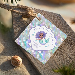 Iridescent Mermaid Scales Clam Shell V2 ID1144 Favour Tags