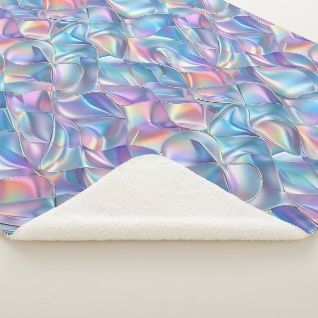 Iridescent Metallic 6 Geometric Sherpa Blanket (3/4)