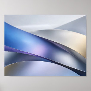 Iridescent Metallic Layers Abstract Wall Art