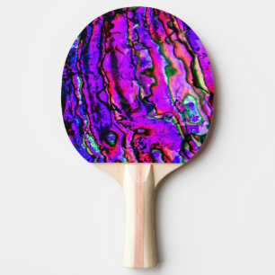 Iridescent Metallic Marbled Blue Green Purple Pink Ping Pong Paddle