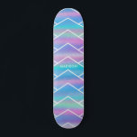 Iridescent Modern Girly Pink Blue Personalised Ska Skateboard<br><div class="desc">Iridescent Modern Girly Pink Blue Personalised features a modern colourful iridescent background in pink,  purple and blue with your personalised name. Personalise by editing the text in the text box provided. Designed by ©Evco Studio www.zazzle.com/store/evcostudio</div>