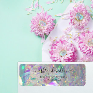 Iridescent Modern Glam Return Address label