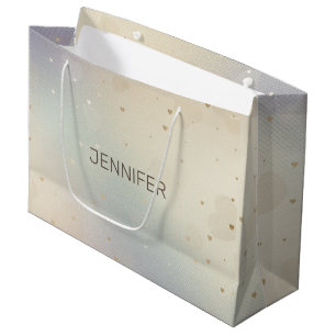 Iridescent modern luxurious monogram large gift bag