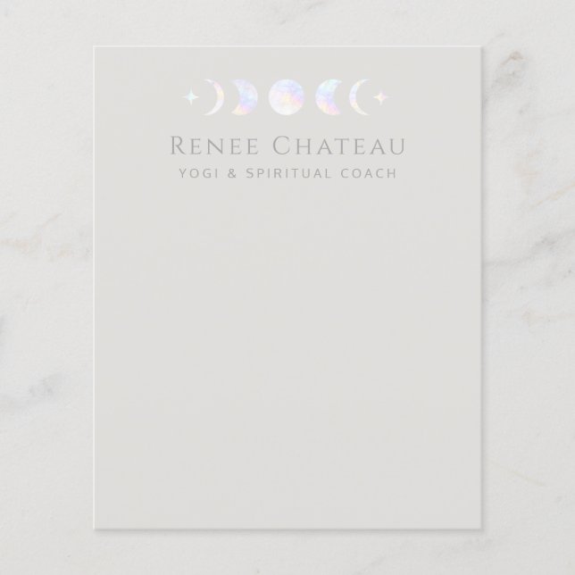 Iridescent Moon Phase Yoga Spiritual Coach  Flyer (Front)