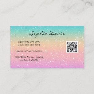 iridescent opal business cards pastel 