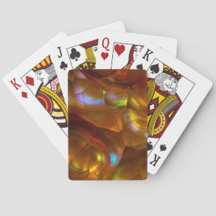 Iridescent orange fire opal playing cards