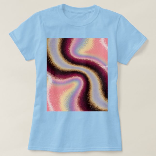 Iridescent Pastel Colours Gold Pink Blue T-Shirt (Design Front)