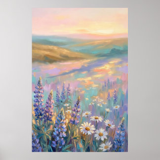 Iridescent Pastel Floral Artwork Poster
