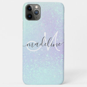 Iridescent Pastel Holographic Glitter Monogrammed Case-Mate iPhone Case