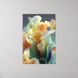 Iridescent Pastel Rainbow Glass Petals Fantasy Art Canvas Print