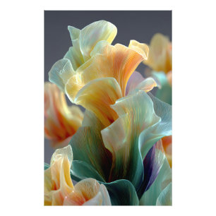 Iridescent Pastel Rainbow Glass Petals Fantasy Art Photo Print